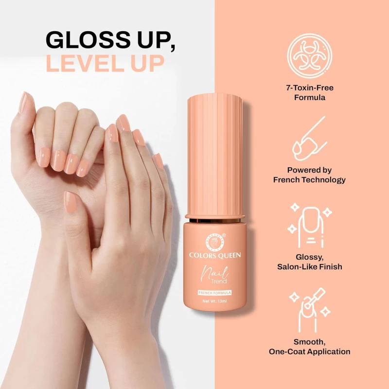 Colors Queen Nail Trend Glossy Nail Polish | Chip Resisting & Quick Drying Nail Paint with High Shine | 7 Toxin Free Formula | Vegan & Cruelty Free | Long Lasting & Vibrant Nail Paint for Women (Florence, 13ml) thumbnail 3